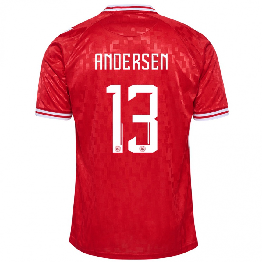 Niño Fútbol Camiseta Dinamarca Frej Andersen #13 Rojo 1ª Equipación 24-26 Argentina