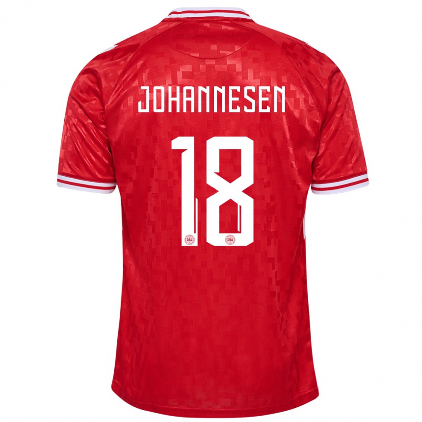 Niño Fútbol Camiseta Dinamarca Sofus Johannesen #18 Rojo 1ª Equipación 24-26 Argentina