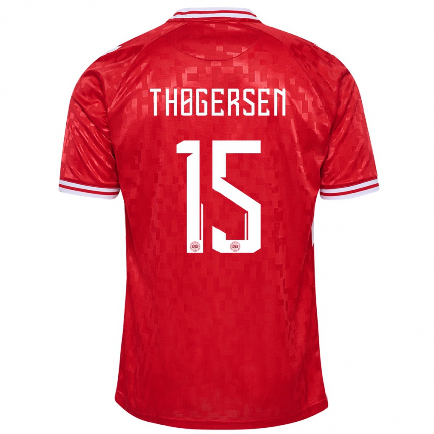 Niño Fútbol Camiseta Dinamarca Frederikke Thøgersen #15 Rojo 1ª Equipación 24-26 Argentina