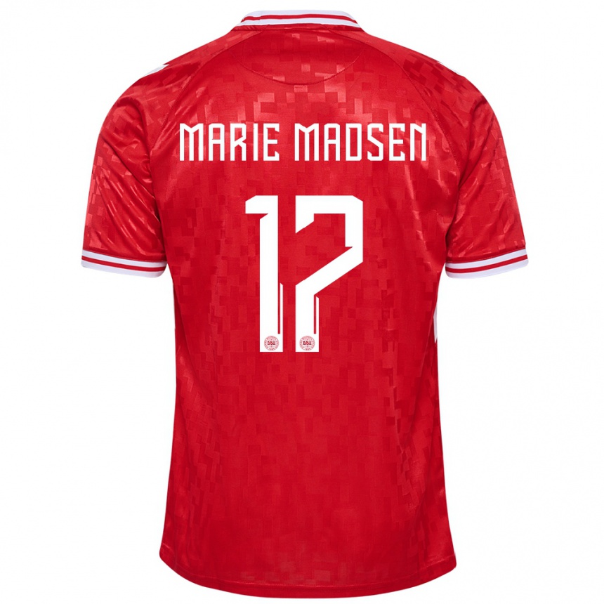 Niño Fútbol Camiseta Dinamarca Rikke Marie Madsen #17 Rojo 1ª Equipación 24-26 Argentina