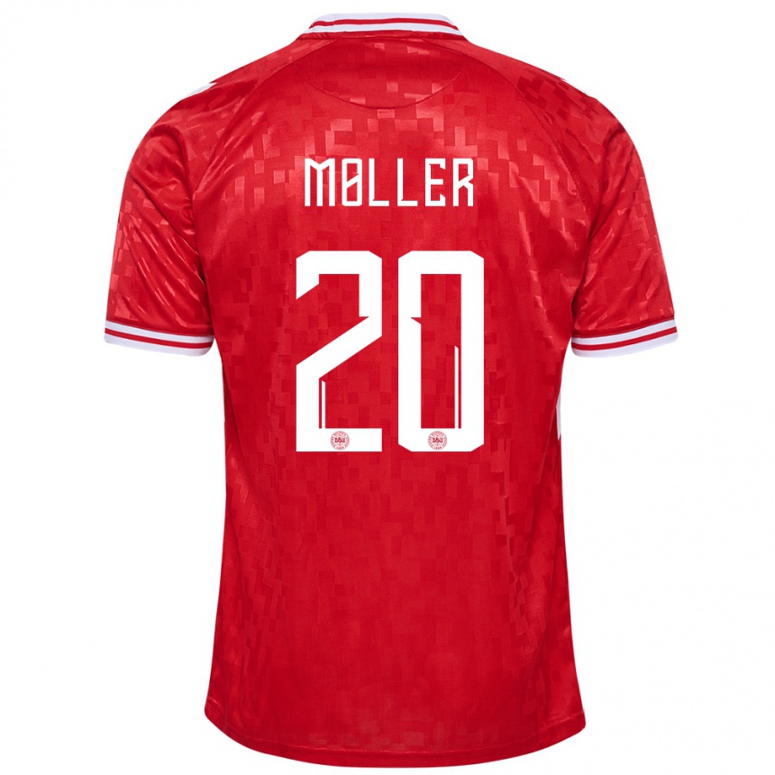 Niño Fútbol Camiseta Dinamarca Caroline Moller #20 Rojo 1ª Equipación 24-26 Argentina