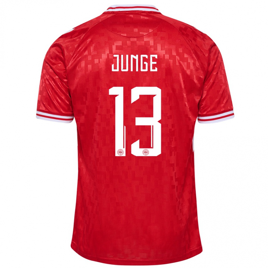 Niño Fútbol Camiseta Dinamarca Sofie Junge #13 Rojo 1ª Equipación 24-26 Argentina