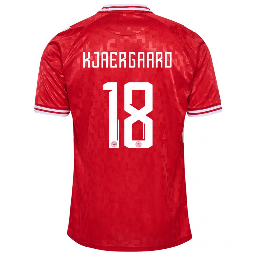 Niño Fútbol Camiseta Dinamarca Maurits Kjaergaard #18 Rojo 1ª Equipación 24-26 Argentina