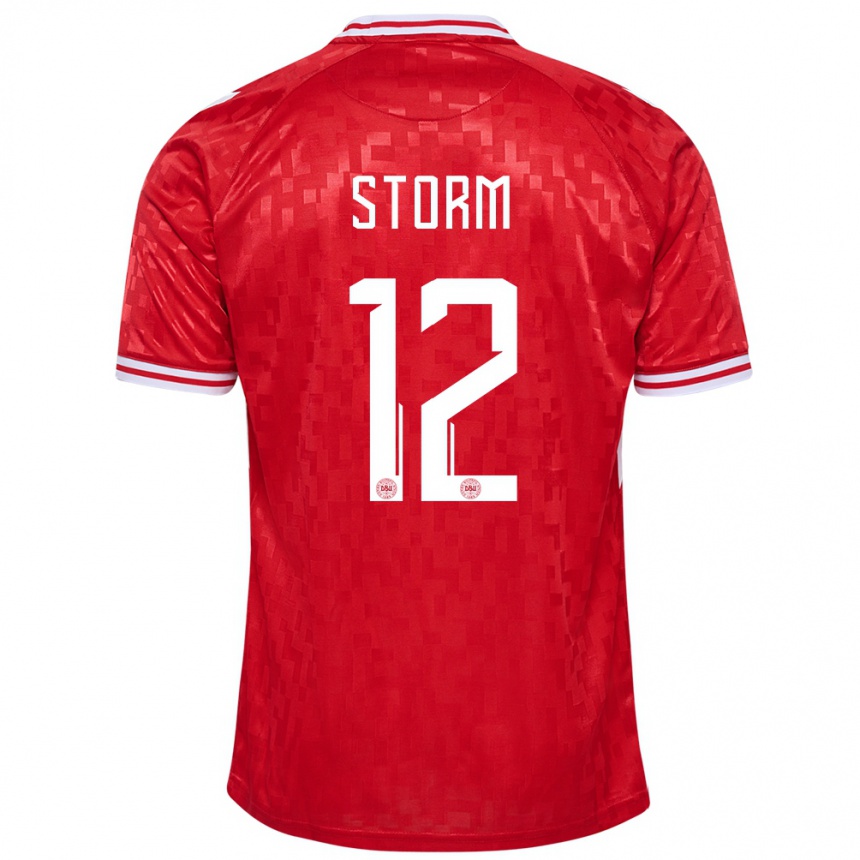 Niño Fútbol Camiseta Dinamarca Tobias Storm #12 Rojo 1ª Equipación 24-26 Argentina