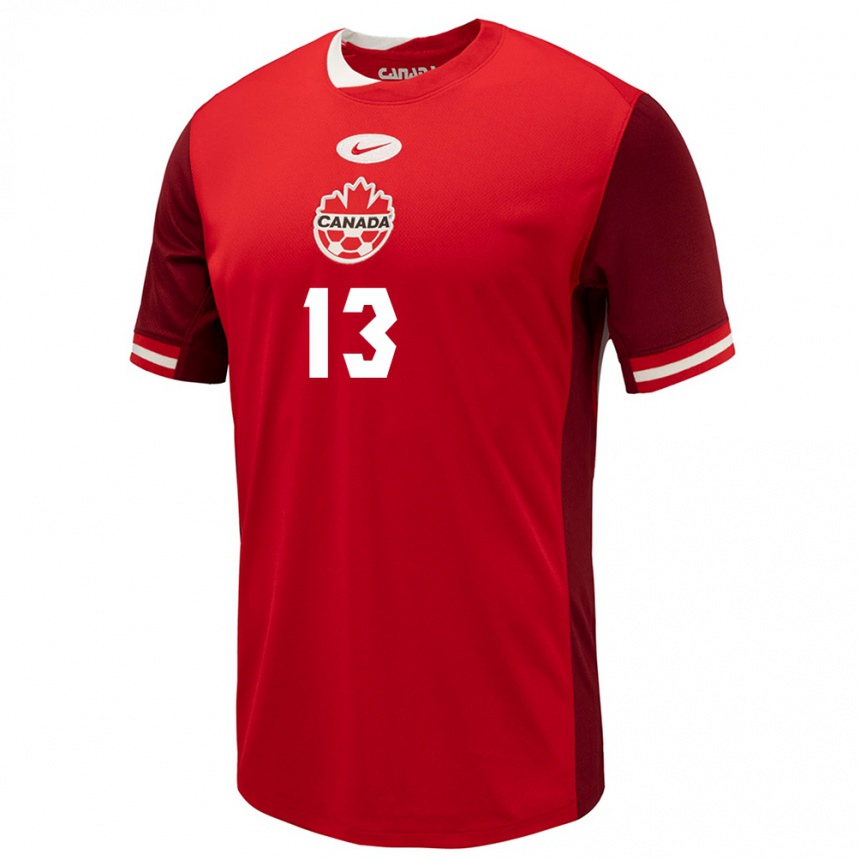 Niño Fútbol Camiseta Canadá Kobe Franklin #13 Rojo 1ª Equipación 24-26 Argentina