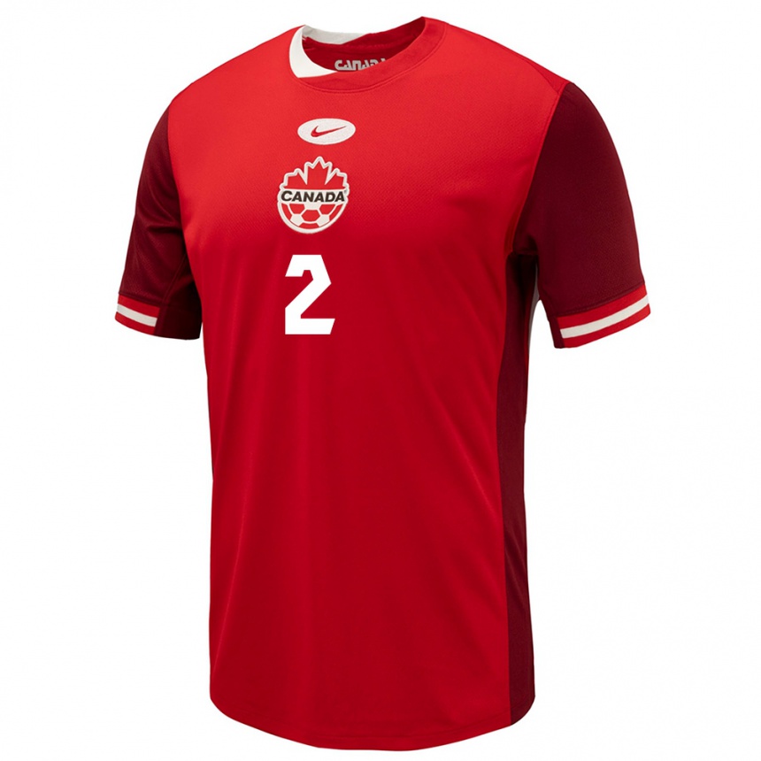 Niño Fútbol Camiseta Canadá Alistair Johnston #2 Rojo 1ª Equipación 24-26 Argentina