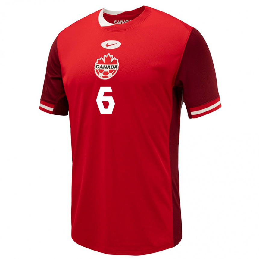 Niño Fútbol Camiseta Canadá Samuel Piette #6 Rojo 1ª Equipación 24-26 Argentina