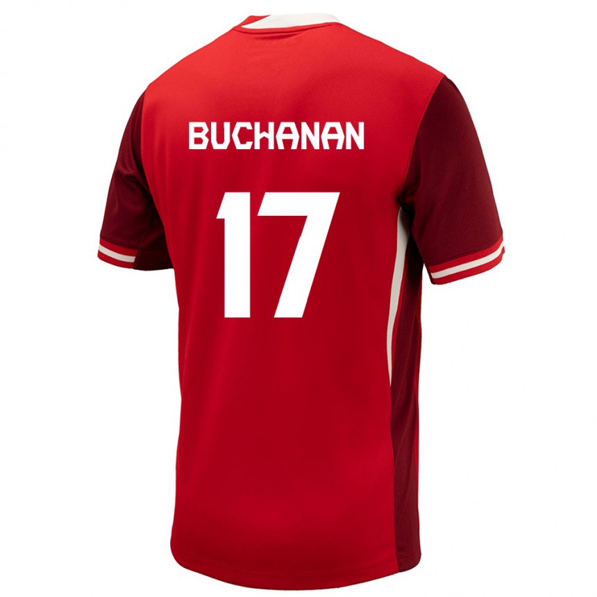 Niño Fútbol Camiseta Canadá Tajon Buchanan #17 Rojo 1ª Equipación 24-26 Argentina