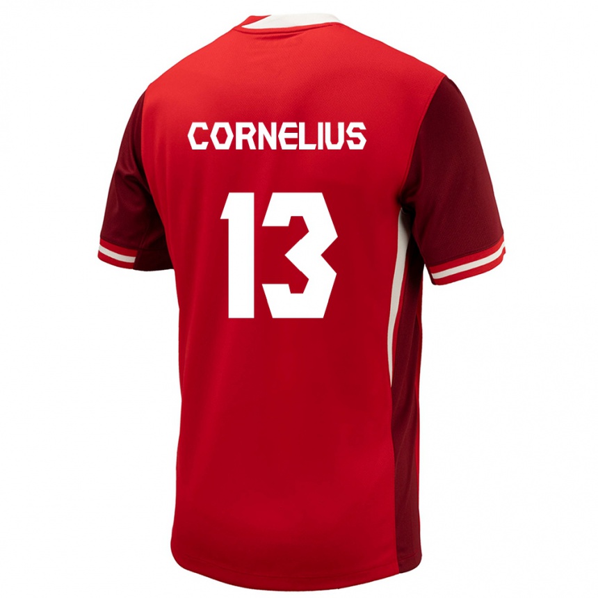 Niño Fútbol Camiseta Canadá Derek Cornelius #13 Rojo 1ª Equipación 24-26 Argentina