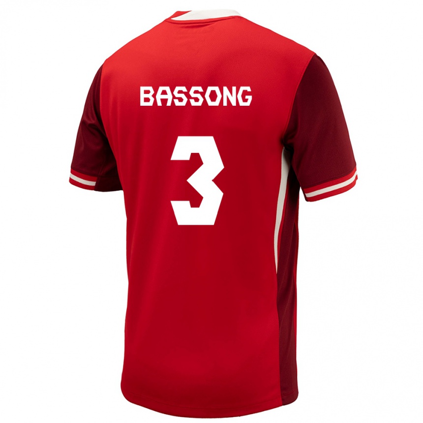 Niño Fútbol Camiseta Canadá Zorhan Bassong #3 Rojo 1ª Equipación 24-26 Argentina