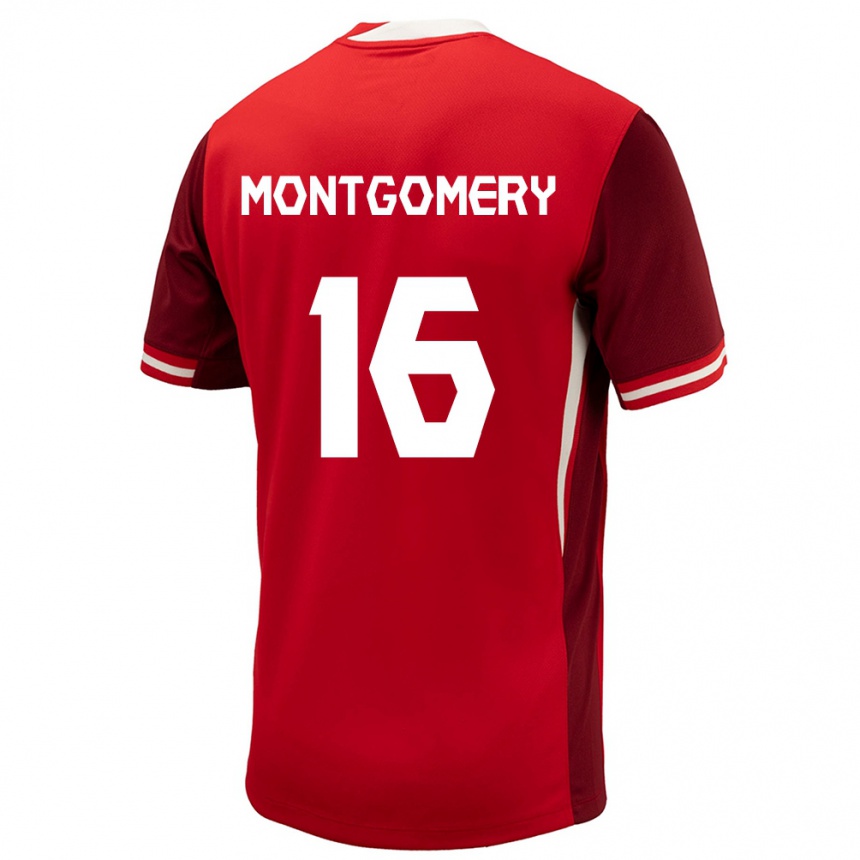 Niño Fútbol Camiseta Canadá Callum Montgomery #16 Rojo 1ª Equipación 24-26 Argentina