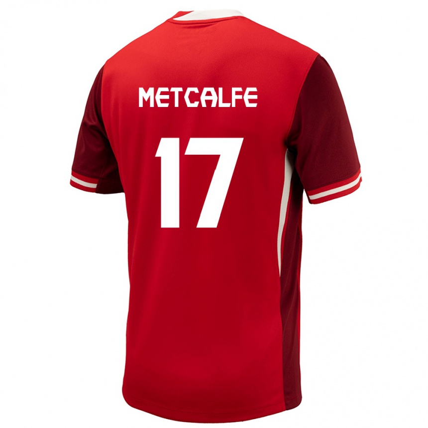 Niño Fútbol Camiseta Canadá Patrick Metcalfe #17 Rojo 1ª Equipación 24-26 Argentina