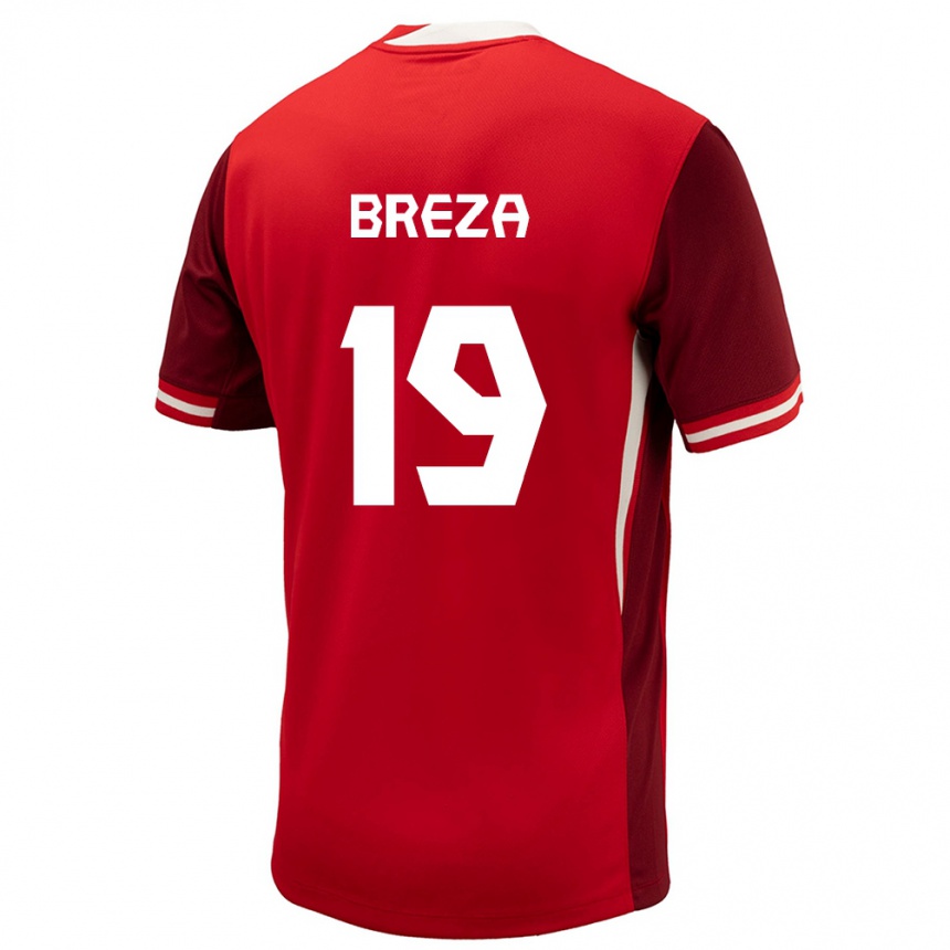 Niño Fútbol Camiseta Canadá Sebastian Breza #19 Rojo 1ª Equipación 24-26 Argentina