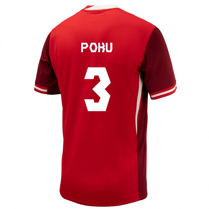 Niño Fútbol Camiseta Canadá Kwasi Poku #3 Rojo 1ª Equipación 24-26 Argentina