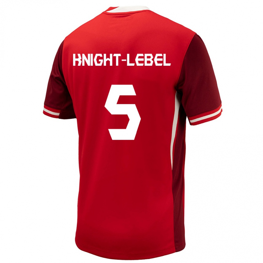 Niño Fútbol Camiseta Canadá Jamie Knight Lebel #5 Rojo 1ª Equipación 24-26 Argentina