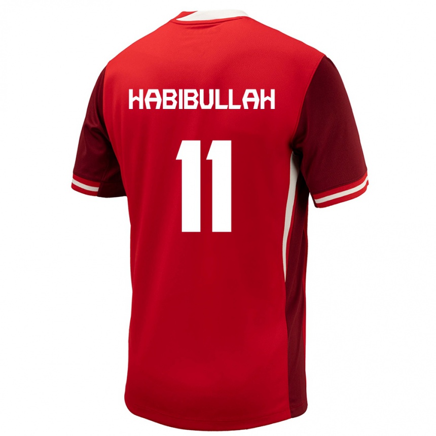 Niño Fútbol Camiseta Canadá Kamron Habibullah #11 Rojo 1ª Equipación 24-26 Argentina