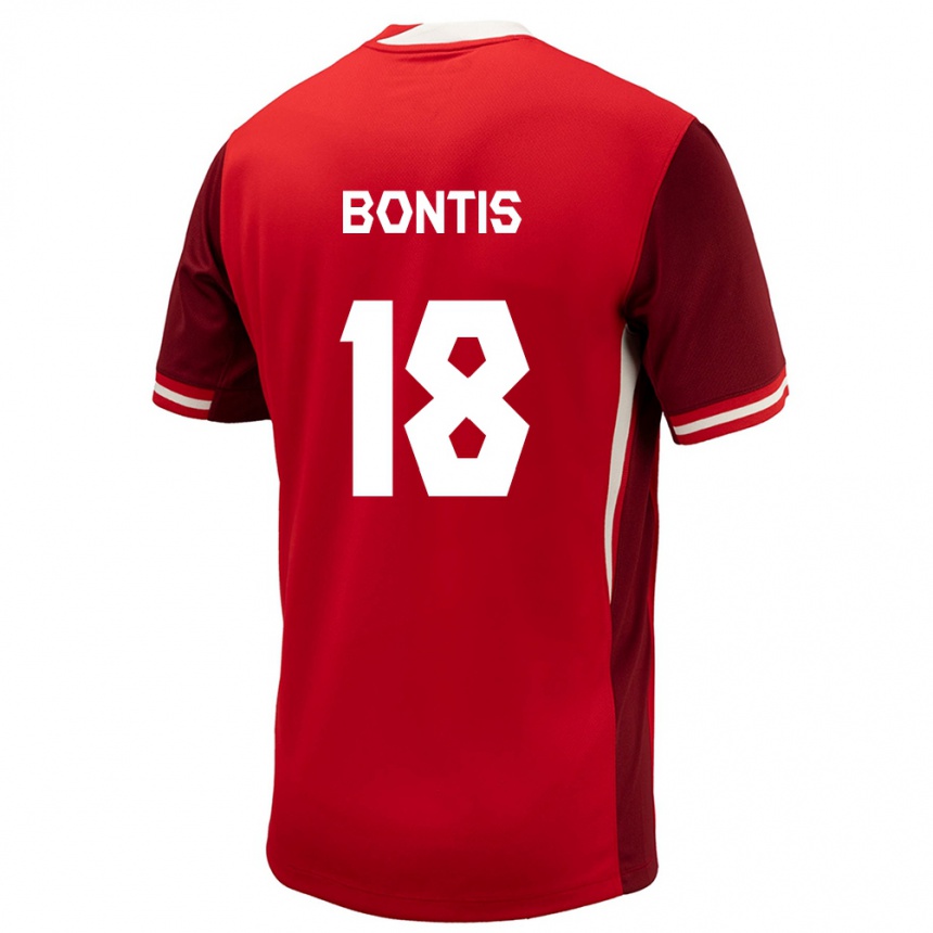 Niño Fútbol Camiseta Canadá Dino Bontis #18 Rojo 1ª Equipación 24-26 Argentina