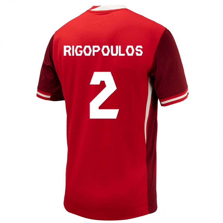 Niño Fútbol Camiseta Canadá Theo Rigopoulos #2 Rojo 1ª Equipación 24-26 Argentina