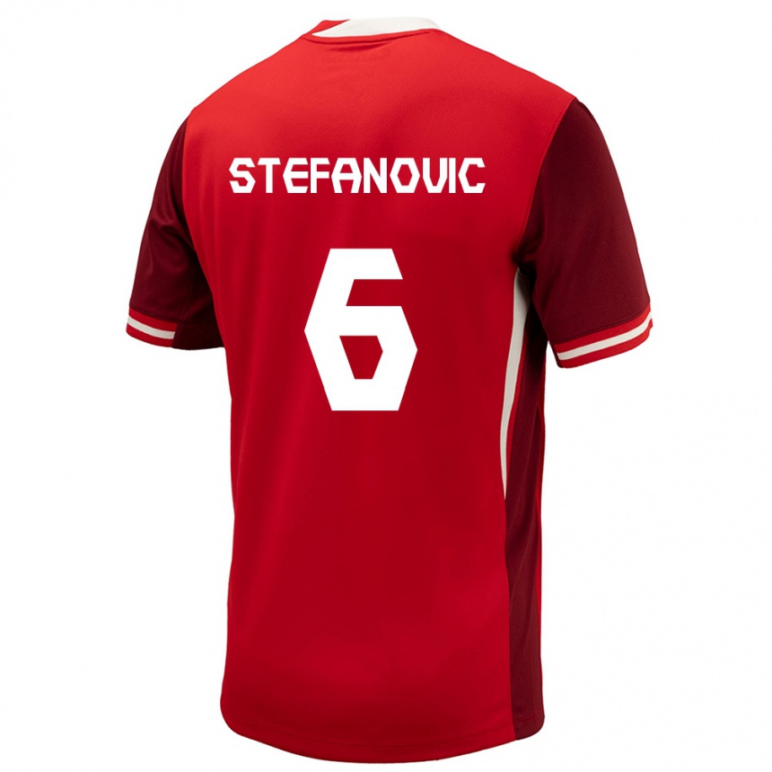 Niño Fútbol Camiseta Canadá Lazar Stefanovic #6 Rojo 1ª Equipación 24-26 Argentina