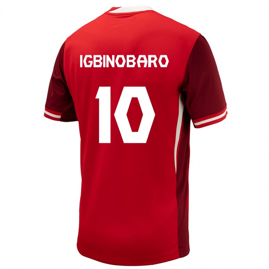 Niño Fútbol Camiseta Canadá Philip Igbinobaro #10 Rojo 1ª Equipación 24-26 Argentina