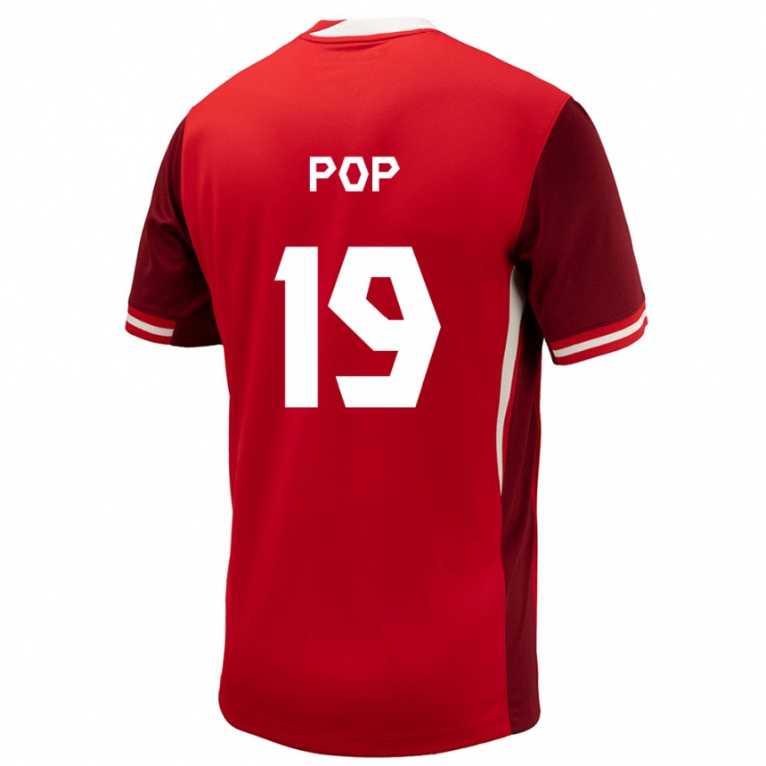 Niño Fútbol Camiseta Canadá Erik Pop #19 Rojo 1ª Equipación 24-26 Argentina