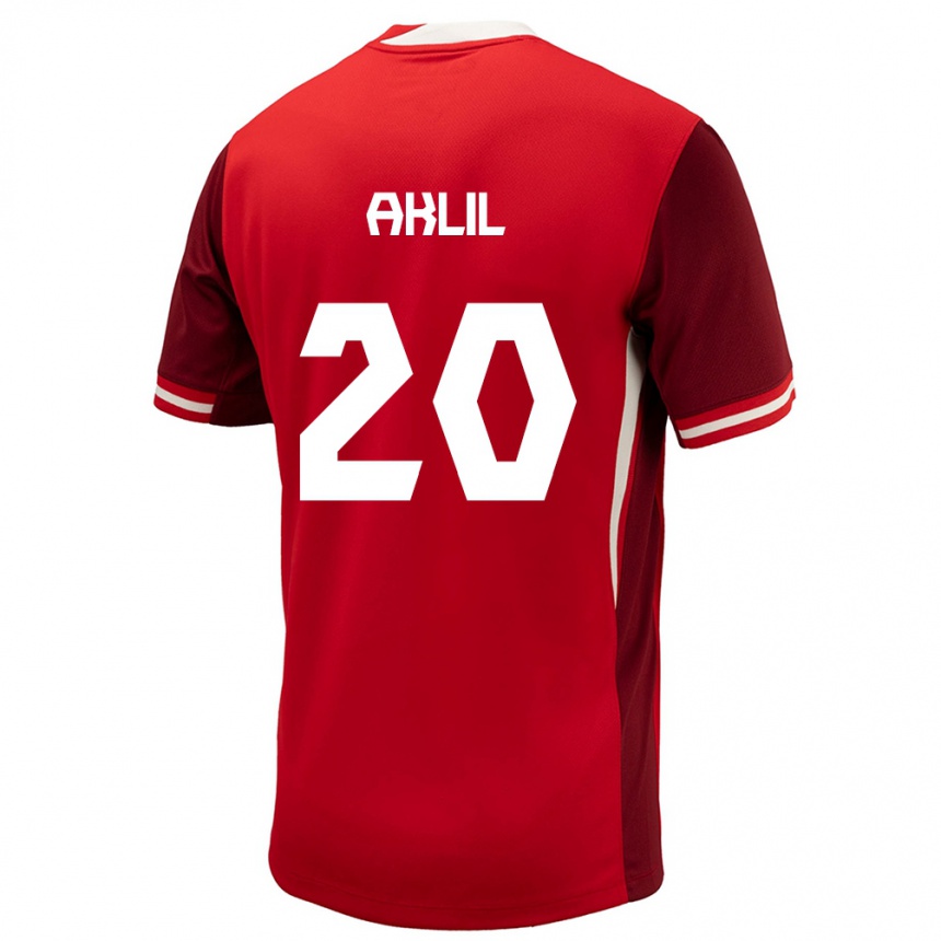 Niño Fútbol Camiseta Canadá Lino Aklil #20 Rojo 1ª Equipación 24-26 Argentina