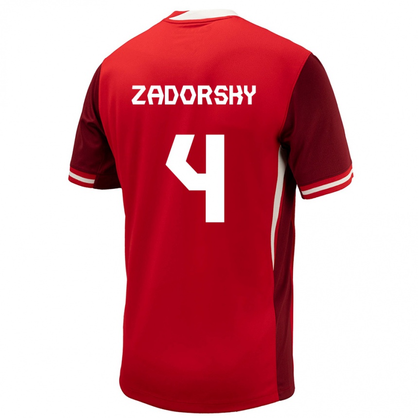 Niño Fútbol Camiseta Canadá Shelina Zadorsky #4 Rojo 1ª Equipación 24-26 Argentina