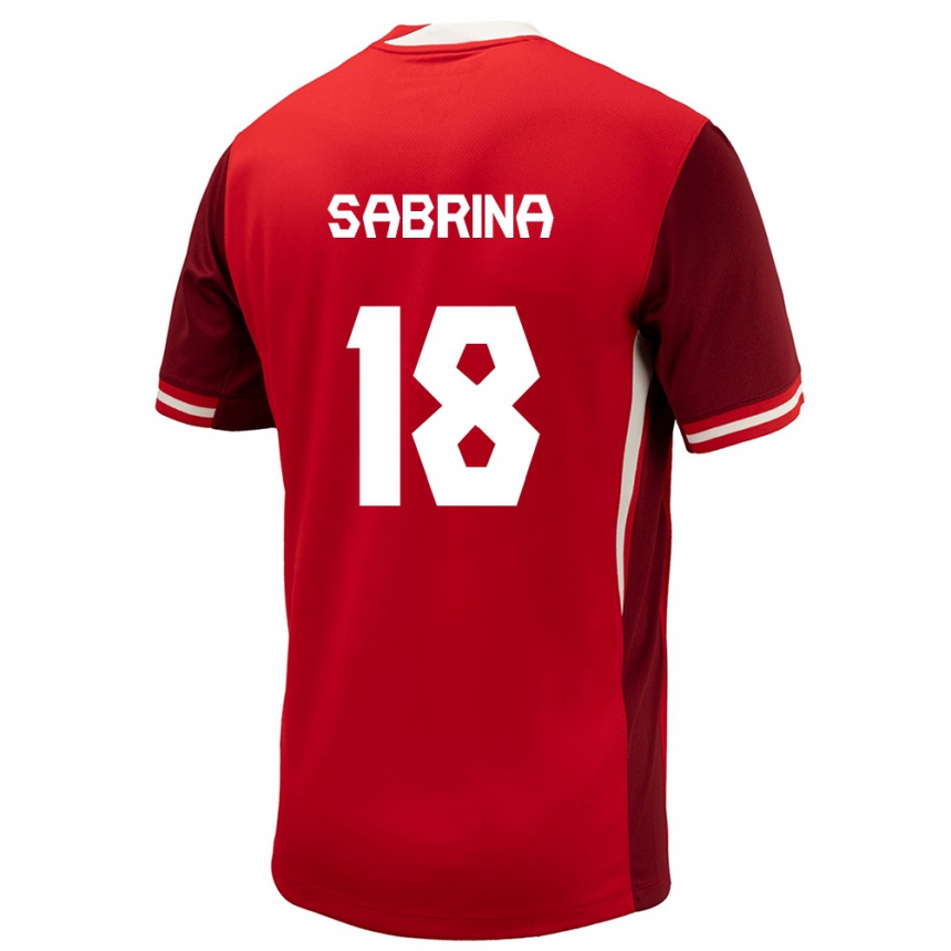 Niño Fútbol Camiseta Canadá Sabrina D Angelo #18 Rojo 1ª Equipación 24-26 Argentina