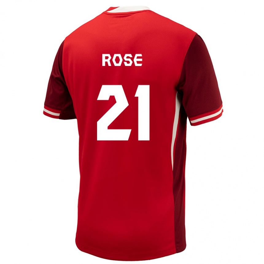 Niño Fútbol Camiseta Canadá Jade Rose #21 Rojo 1ª Equipación 24-26 Argentina