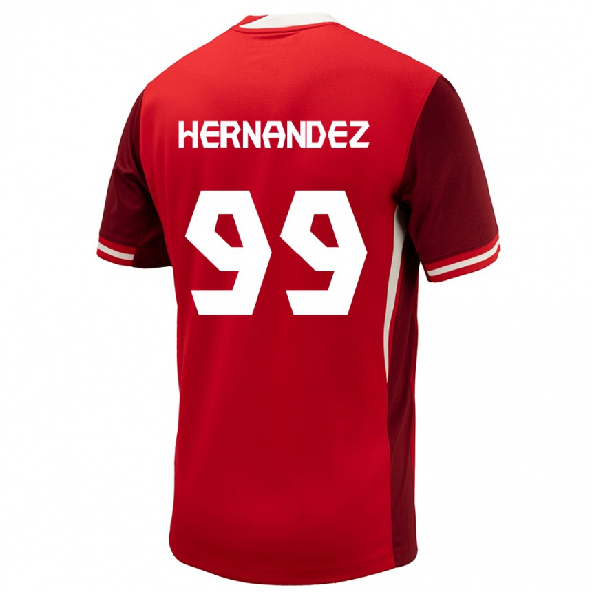 Niño Fútbol Camiseta Canadá Jeneva Hernandez Gray #99 Rojo 1ª Equipación 24-26 Argentina