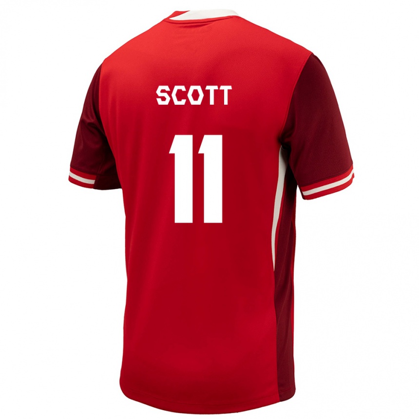 Niño Fútbol Camiseta Canadá Desiree Scott #11 Rojo 1ª Equipación 24-26 Argentina