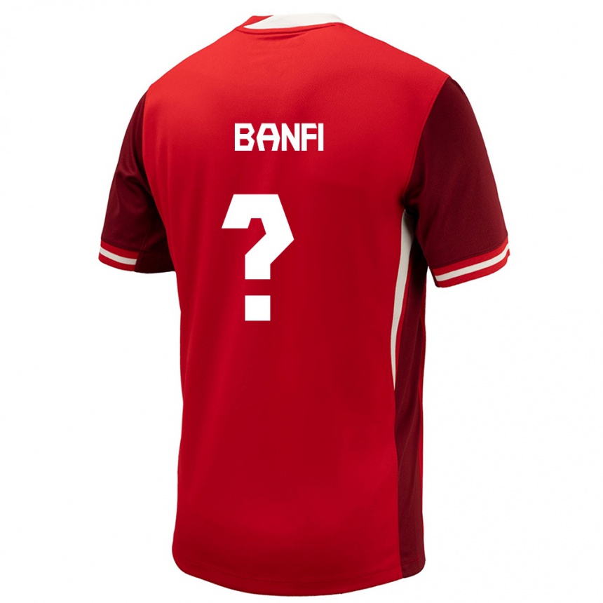 Niño Fútbol Camiseta Canadá Samuel Banfi #0 Rojo 1ª Equipación 24-26 Argentina