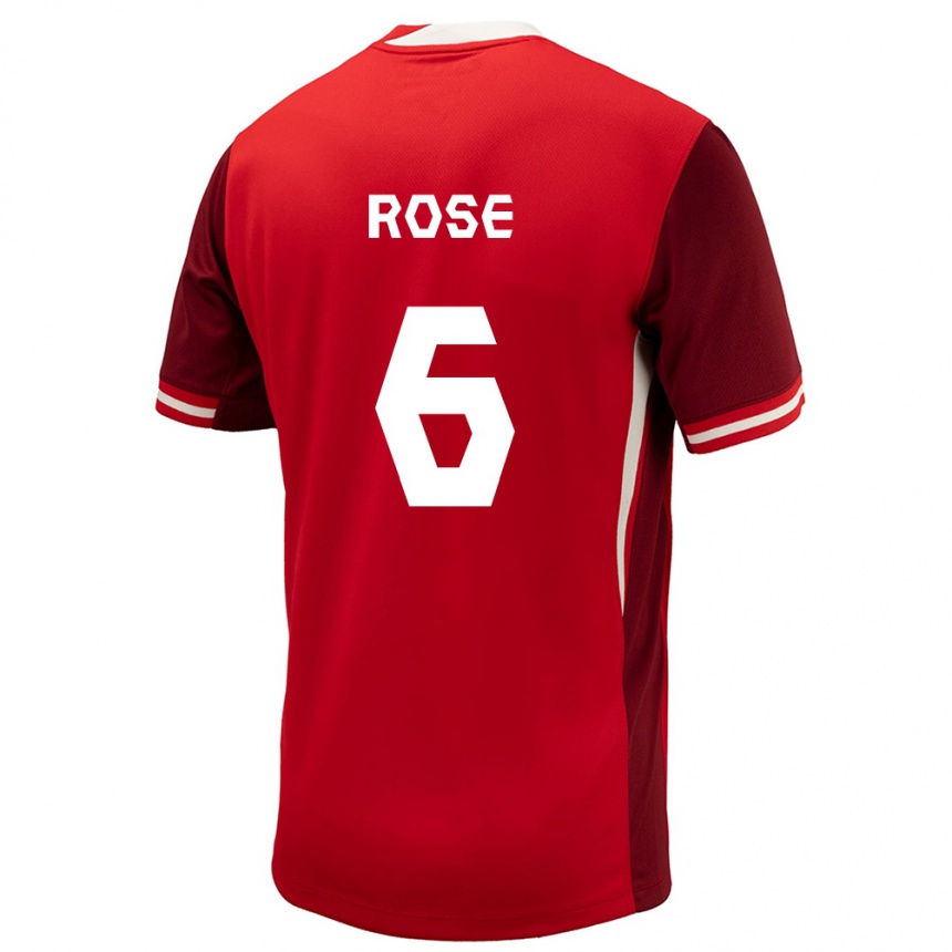 Niño Fútbol Camiseta Canadá Deanne Rose #6 Rojo 1ª Equipación 24-26 Argentina