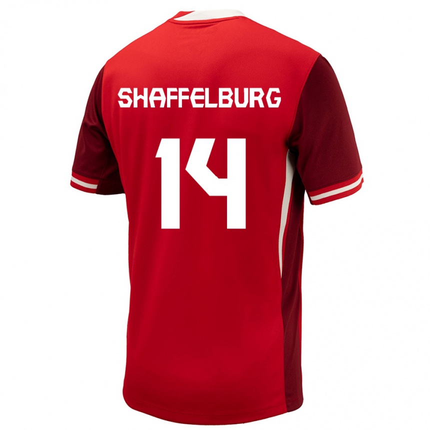 Niño Fútbol Camiseta Canadá Jacob Shaffelburg #14 Rojo 1ª Equipación 24-26 Argentina