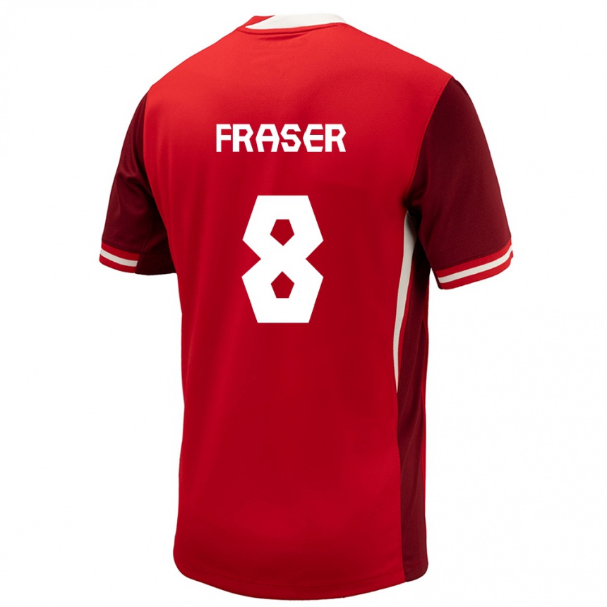 Niño Fútbol Camiseta Canadá Liam Fraser #8 Rojo 1ª Equipación 24-26 Argentina