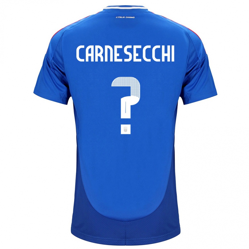 Niño Fútbol Camiseta Italia Marco Carnesecchi #0 Azul 1ª Equipación 24-26 Argentina