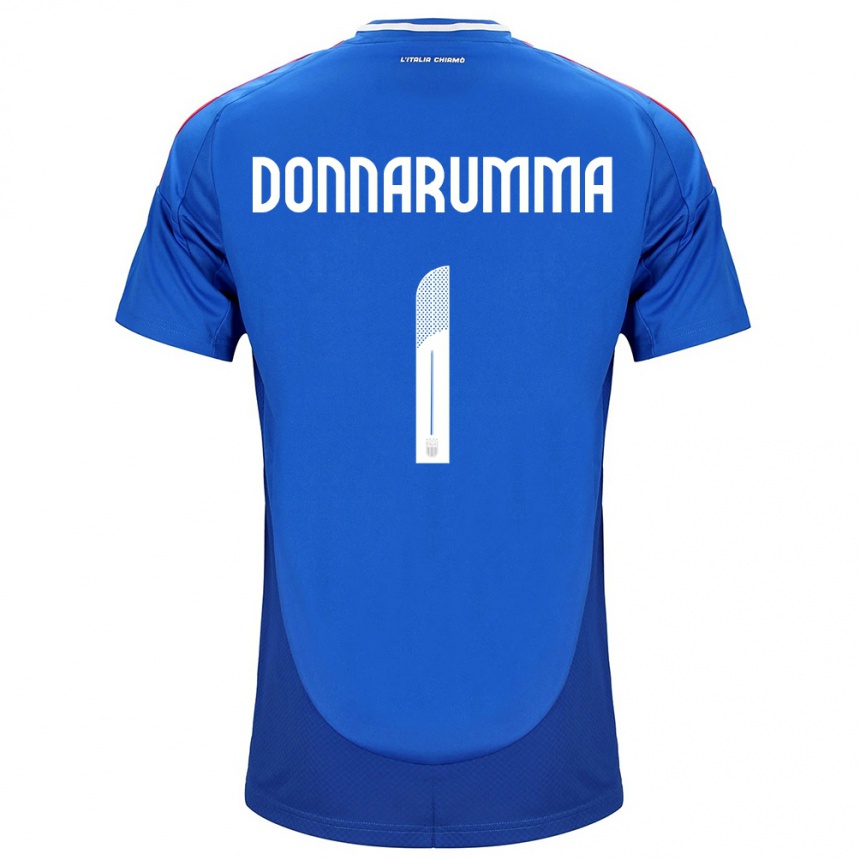 Niño Fútbol Camiseta Italia Gianluigi Donnarumma #1 Azul 1ª Equipación 24-26 Argentina