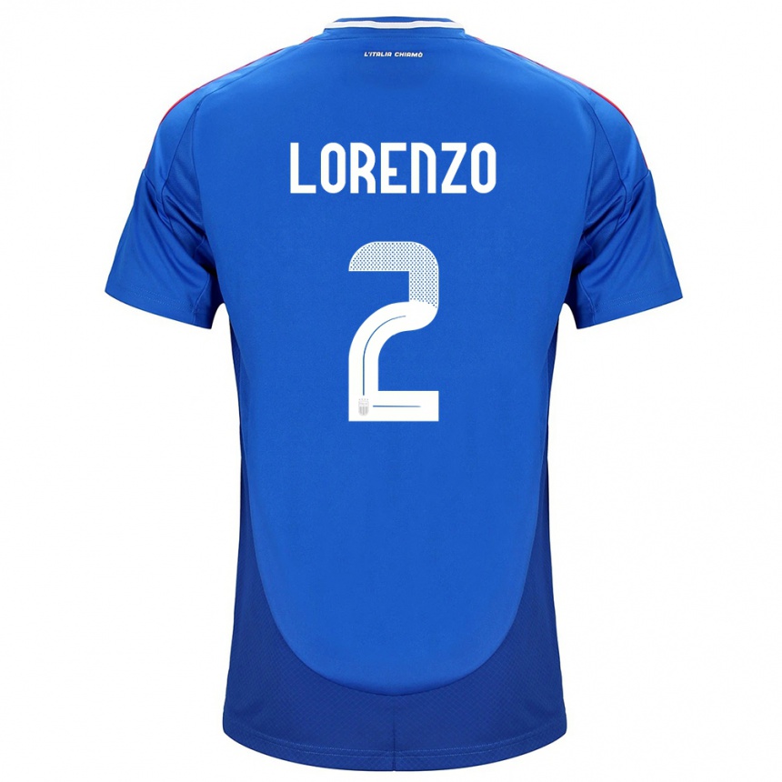 Niño Fútbol Camiseta Italia Giovanni Di Lorenzo #2 Azul 1ª Equipación 24-26 Argentina