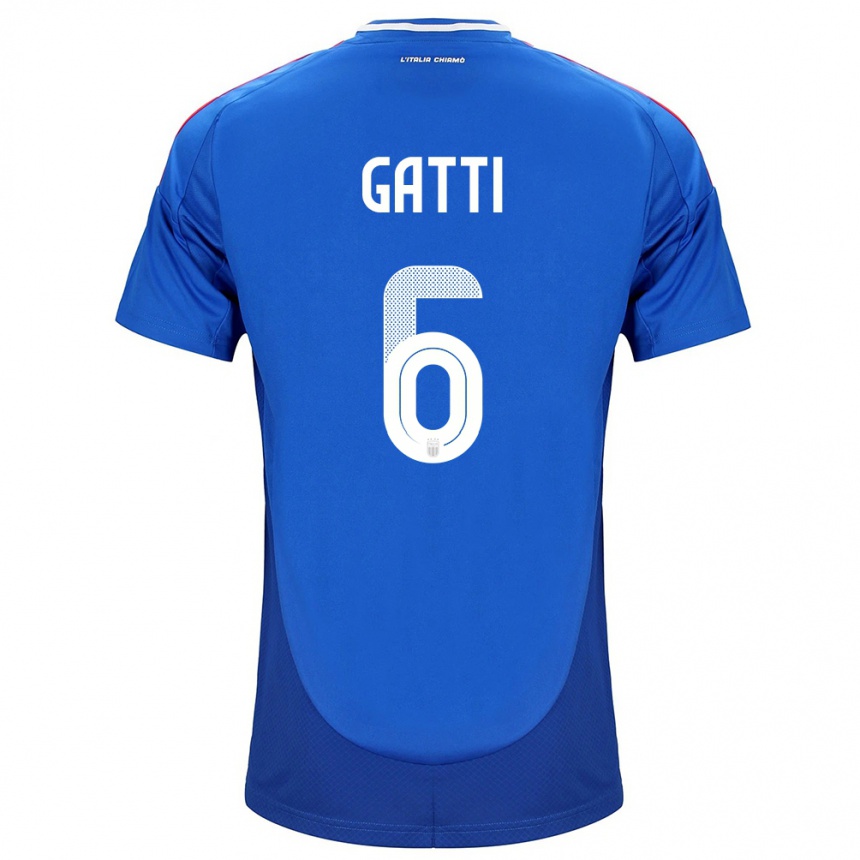 Niño Fútbol Camiseta Italia Federico Gatti #6 Azul 1ª Equipación 24-26 Argentina