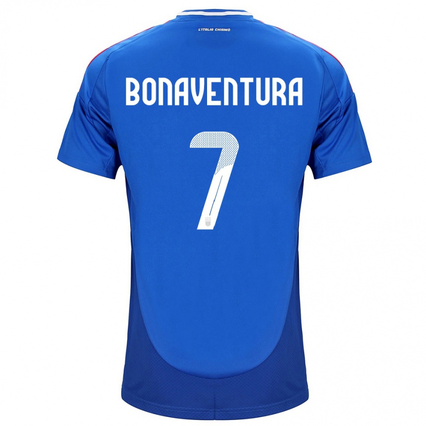 Niño Fútbol Camiseta Italia Giacomo Bonaventura #7 Azul 1ª Equipación 24-26 Argentina