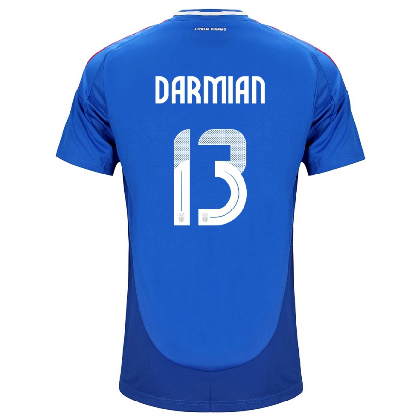 Niño Fútbol Camiseta Italia Matteo Darmian #13 Azul 1ª Equipación 24-26 Argentina