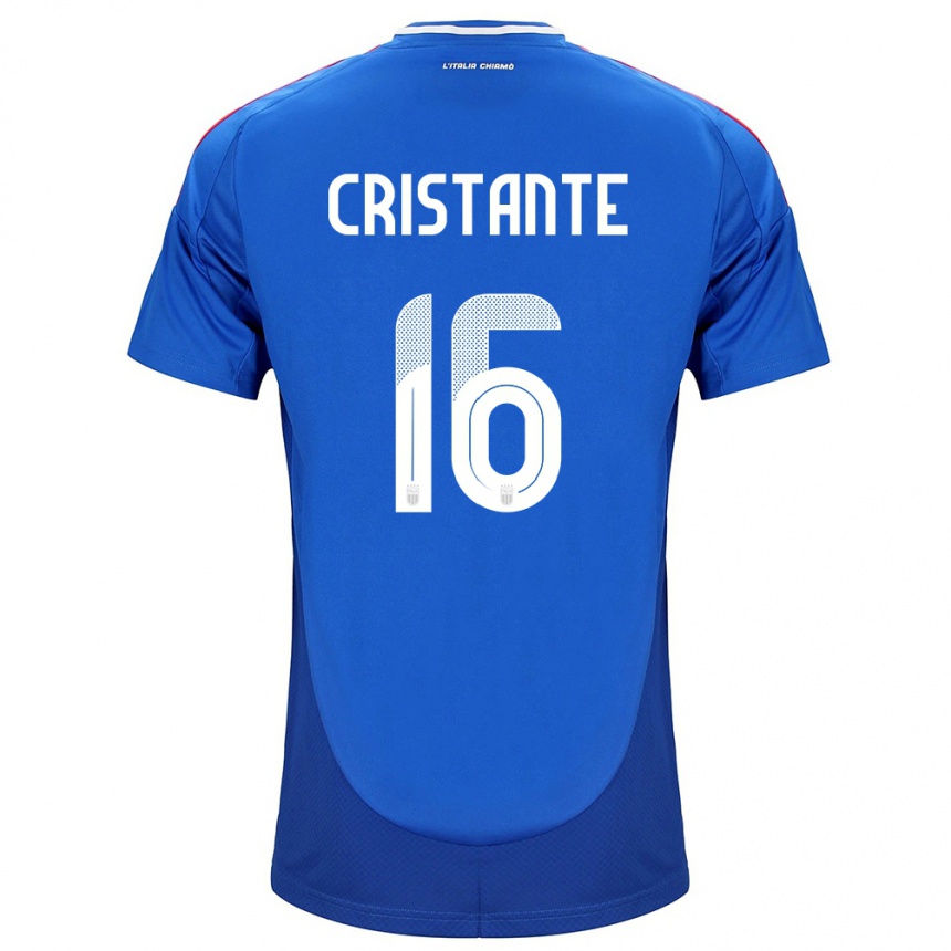 Niño Fútbol Camiseta Italia Bryan Cristante #16 Azul 1ª Equipación 24-26 Argentina