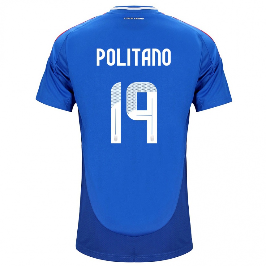 Niño Fútbol Camiseta Italia Matteo Politano #19 Azul 1ª Equipación 24-26 Argentina