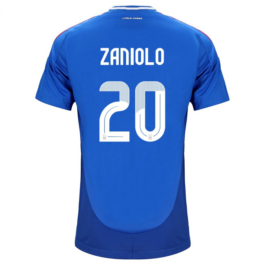 Niño Fútbol Camiseta Italia Nicolò Zaniolo #20 Azul 1ª Equipación 24-26 Argentina