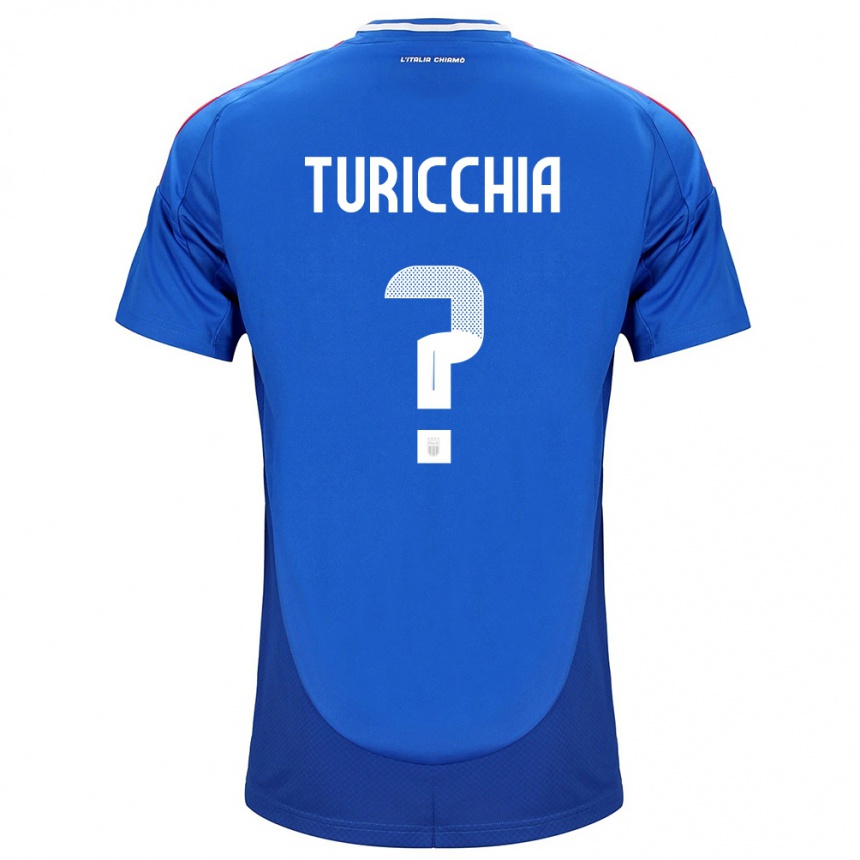 Niño Fútbol Camiseta Italia Riccardo Turicchia #0 Azul 1ª Equipación 24-26 Argentina