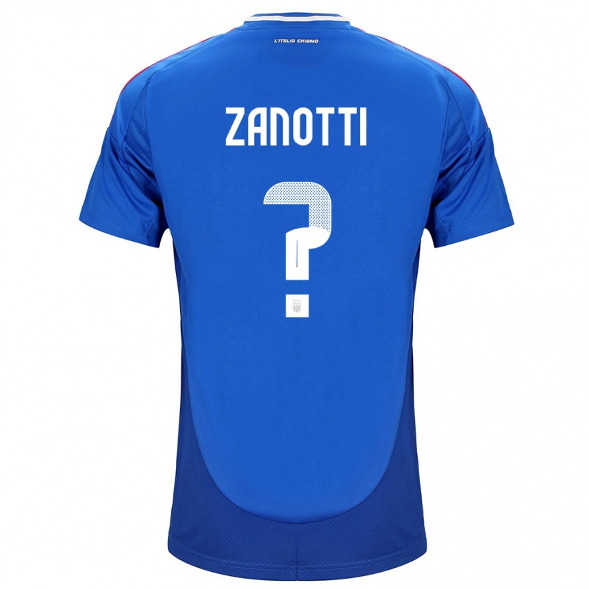 Niño Fútbol Camiseta Italia Mattia Zanotti #0 Azul 1ª Equipación 24-26 Argentina