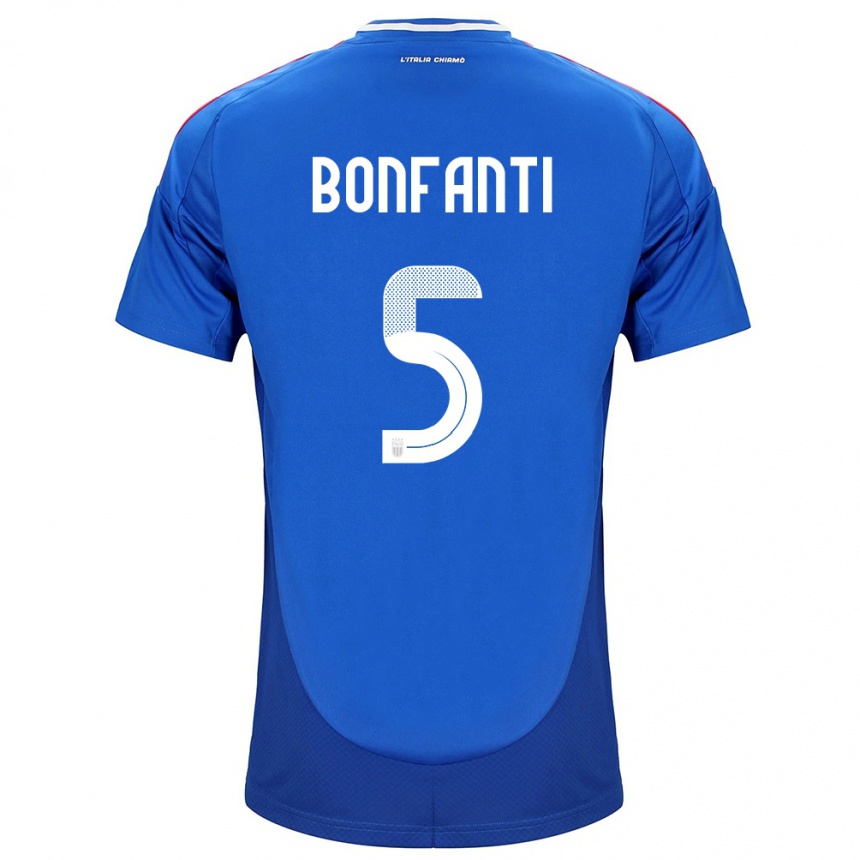 Niño Fútbol Camiseta Italia Giovanni Bonfanti #5 Azul 1ª Equipación 24-26 Argentina