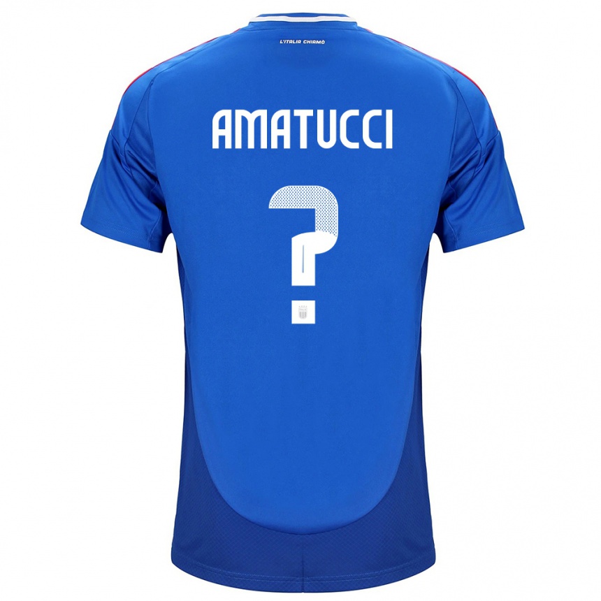 Niño Fútbol Camiseta Italia Lorenzo Amatucci #0 Azul 1ª Equipación 24-26 Argentina