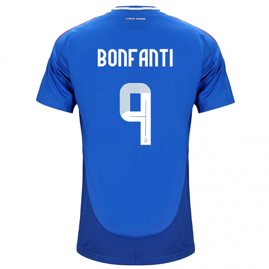 Niño Fútbol Camiseta Italia Nicholas Bonfanti #9 Azul 1ª Equipación 24-26 Argentina