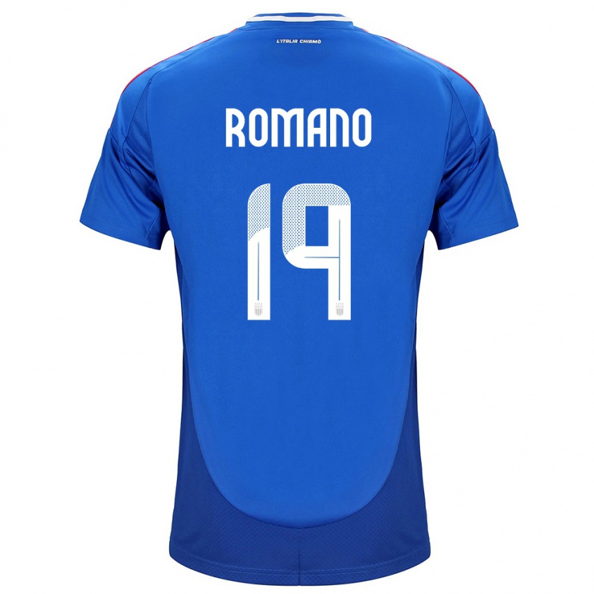 Niño Fútbol Camiseta Italia Marco Romano #19 Azul 1ª Equipación 24-26 Argentina